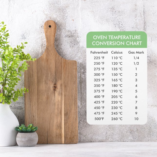 Magnet Flexible graphique de conversion de température du four (oven temperature conversion chart magnet
)