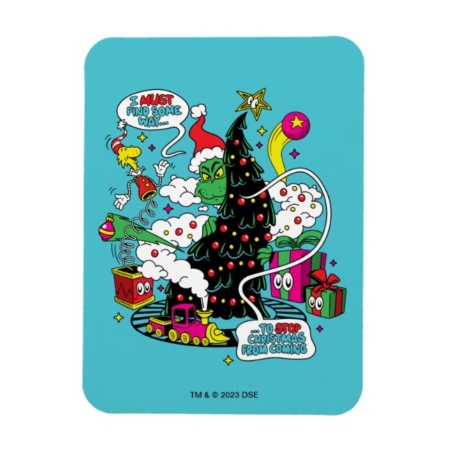 Magnet Flexible Graphique de Noël coloré Grinch (Vertical)