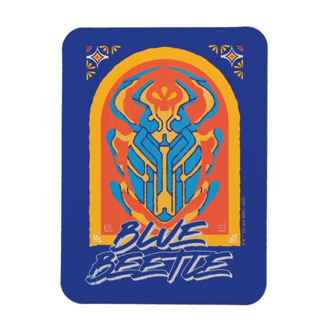 Magnet Flexible Graphique de Talavera de scarabée bleu (Vertical)