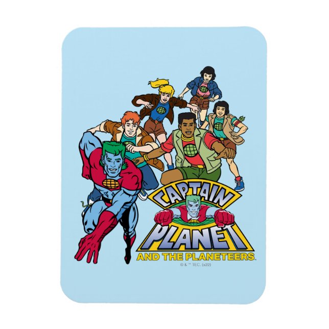 Magnet Flexible Graphique du logo Captain Planet & Planeteers Grou (Vertical)