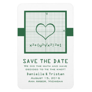 Magnet Flexible Graphique en mathématiques du coeur vert Enregistr