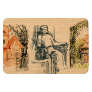 Magnet Flexible Graphiques crayon de dame sur l'artisanat