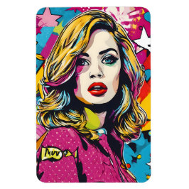Magnet Flexible Gras Retro Pop Art Portrait