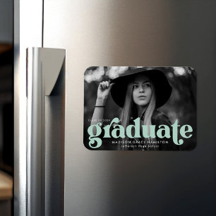 Magnet Flexible Gras Typographie Mint Green Photo Graduation