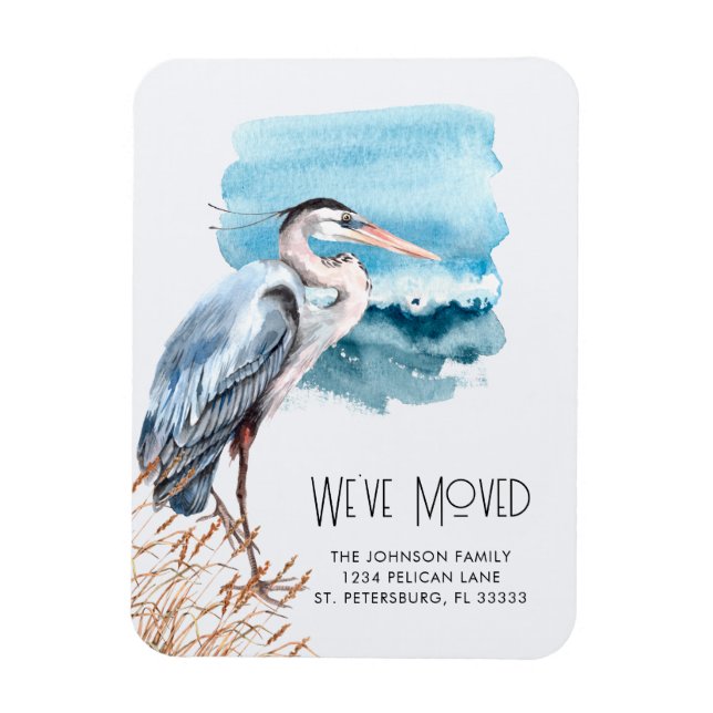 Magnet Flexible Great Blue Heron Waterfront Nouvelle adresse (Vertical)