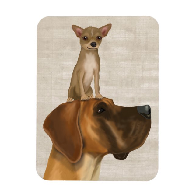 Magnet Flexible Great Dane et Chihuahua 2 (Vertical)