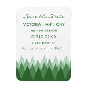 Magnet Flexible Green Forest Range Woodland Wedding Enregistrer La