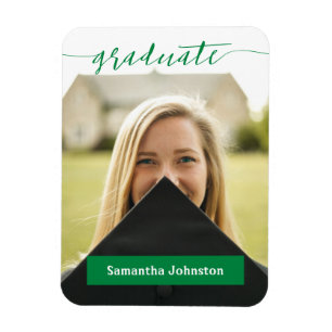 Magnet Flexible Green Graduate Script Photo moderne
