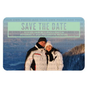 Magnet Flexible Green Modern Cut Out Enregistrer l'aimant Date
