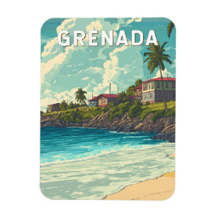 Magnet Flexible Grenade Illustration Voyage Art Vintage