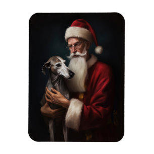 Magnet Flexible Greyhound avec Noël Festif du Père Noël