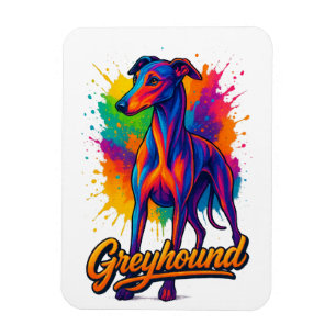 Magnet Flexible Greyhound Pop Art Vibrant