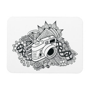 Magnet Flexible Griffonnage d'appareil-photo de hippie