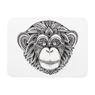 Magnet Flexible Griffonnage d'Illustartion de singe