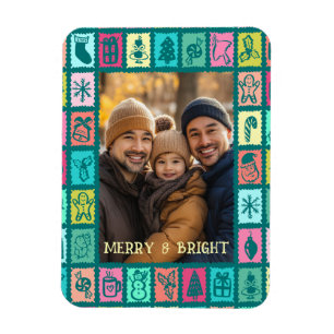Magnet Flexible Grille de Noël fantaisiste avec photo personnalisé