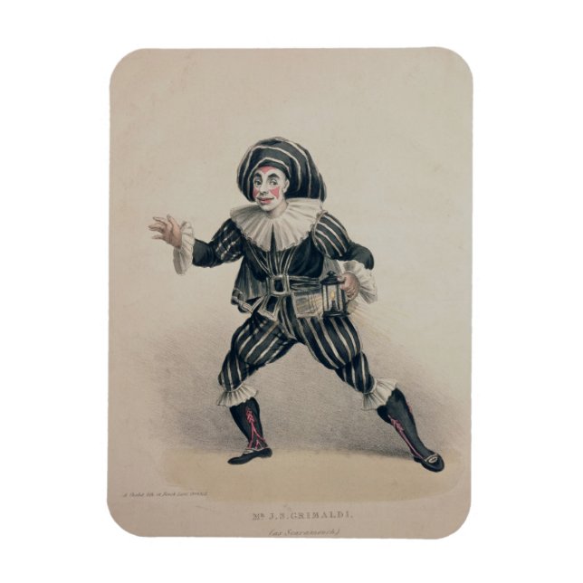 Magnet Flexible Grimaldi comme Scaramouche, du Commedia dell'Ar (Vertical)