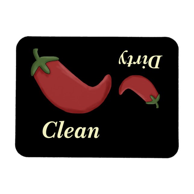 Magnet Flexible Gros et petits poivrons rouges Lave-vaisselle Magn (Horizontal)