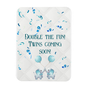 Magnet Flexible Grossesse jumelle double la Faire-part amusante