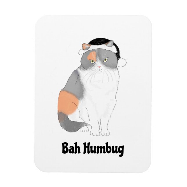 Magnet Flexible Grumpy Katie bah humbug aimant frigo de Noël (Vertical)
