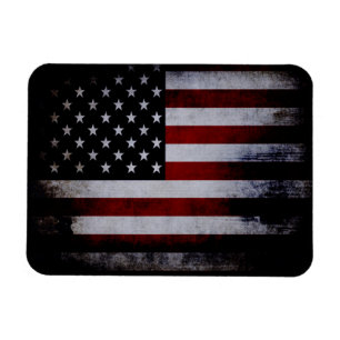 Magnet Flexible Grunge Black American Flag