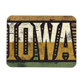 Magnet Flexible Grunge Iowa en détresse
