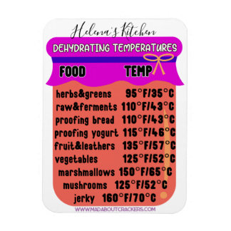 Magnet Flexible Guide de température du déshydrateur Réfrigérateur