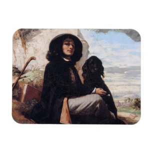 Magnet Flexible Gustave Courbet - Autoportrait au chien noir