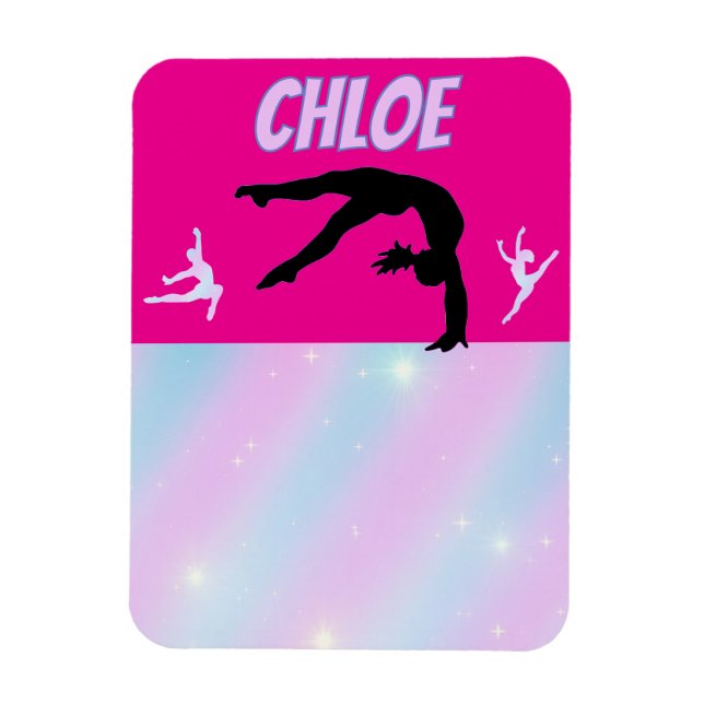 Magnet Flexible Gymnastique Purple Lilac Hot rose Bébé Blue Pastel (Vertical)