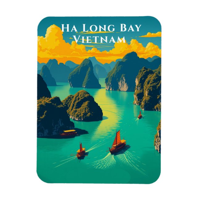 Magnet Flexible Ha Long Bay Vietnam Pittoresque Travel (Vertical)