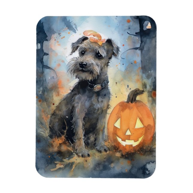 Magnet Flexible Halloween Chesapeake Bay Terrier Avec Citrouilles (Vertical)