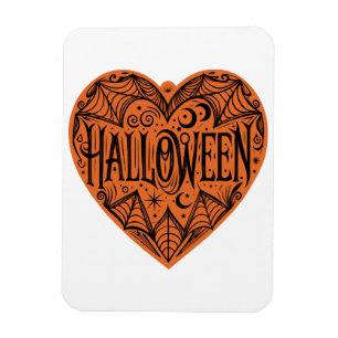 Magnet Flexible Halloween Cœur, Cœur Forme Orange, Vacances