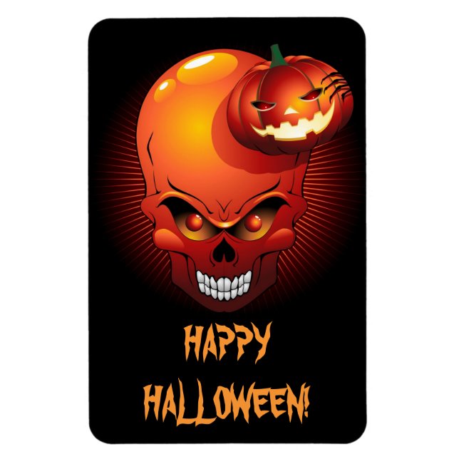 Magnet Flexible Halloween crâne et Citrouille Aimant Flexi Premium (Vertical)