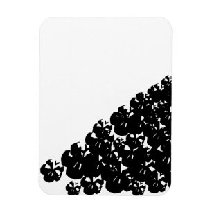 Magnet Flexible Halloween crânes noirs effrayants pile blanc