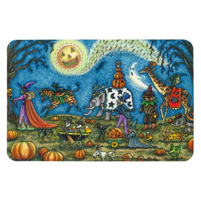 Magnet Flexible HALLOWEEN PARADE Sorcière Giraffe Ours Zèbre (Horizontal)