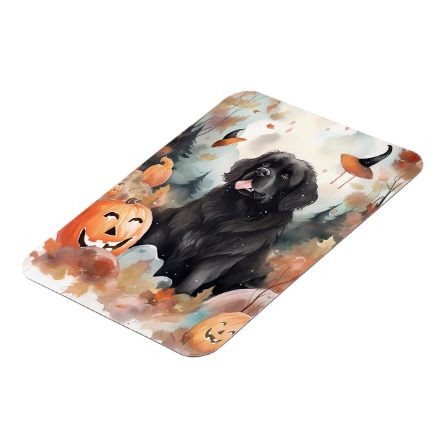 Magnet Flexible Halloween Terre-Neuve avec la peur Citrouille (Côté Gauche)