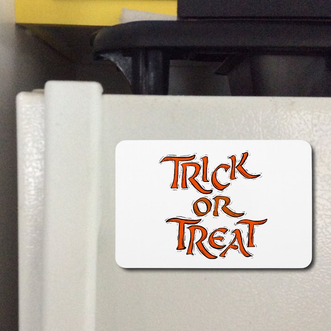 Magnet Flexible Halloween Trick ou Treat Shaky Orange Words (Halloween Trick or Treat Shaky Orange Font Flexibl Magnet)