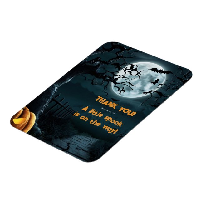 Magnet Flexible Halloween Un Baby shower Citrouille Un Peu Parlé (Côté Gauche)