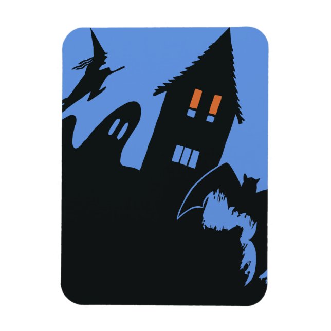 Magnet Flexible Halloween vintage, effrayante Maison hantée et sor (Vertical)
