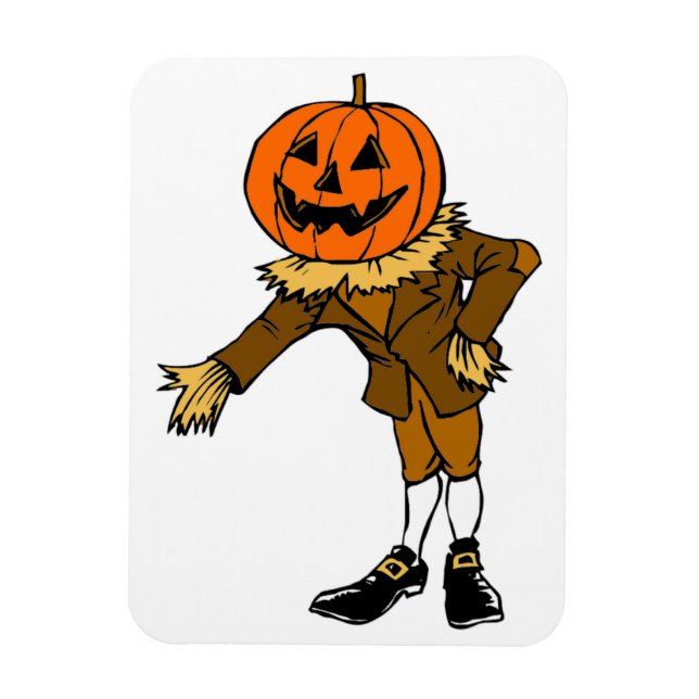 MAGNET FLEXIBLE HALLOWEWEEN TÊTE CITROUILLE SCARECROW PILGRIM (Vertical)