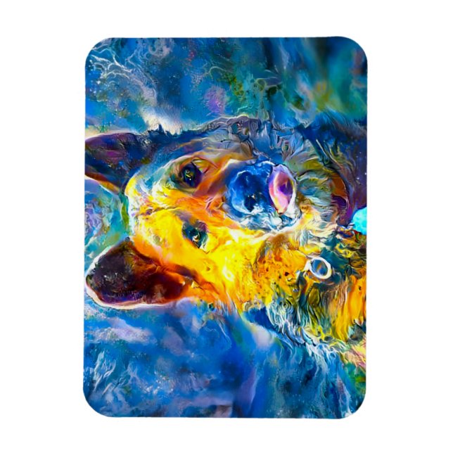 Magnet Flexible Halo : Portrait d'un berger allemand (Vertical)