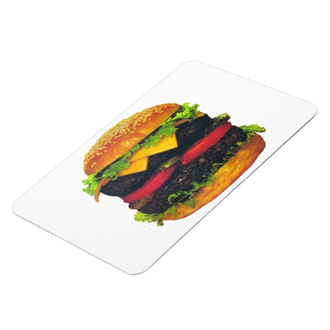 Magnet Flexible Hamburger de luxe double au fromage (Côté Gauche)