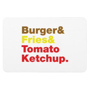 Magnet Flexible Hamburger et fritures et ketchup de tomate
