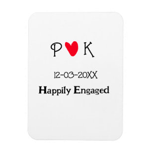 Magnet Flexible Happily Engagé ajouter nom de couple date de lettr