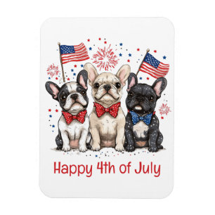 Magnet Flexible Happy 4 juillet Bulldogs français