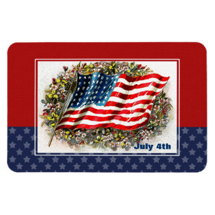 Magnet Flexible Happy 4th of July. Vintage
