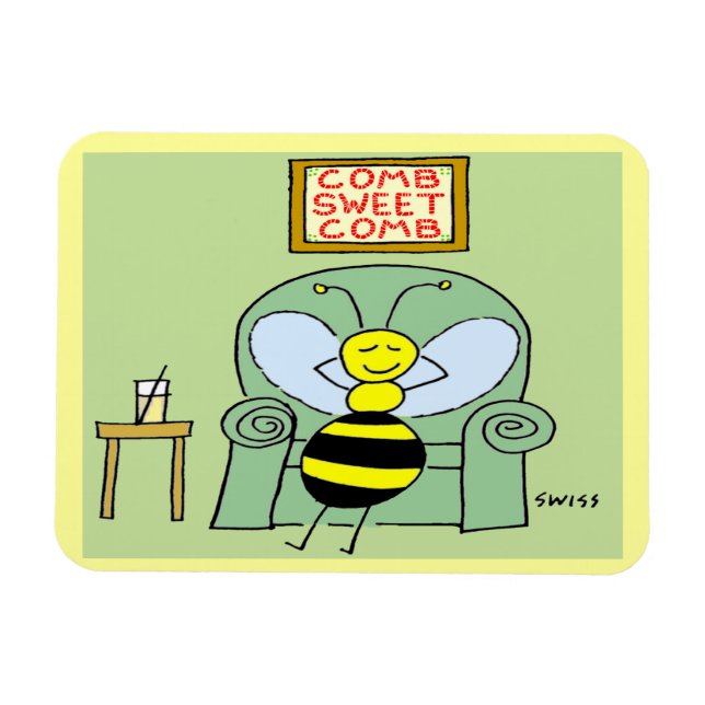 Magnet Flexible Happy Bee Large Aimant (Horizontal)