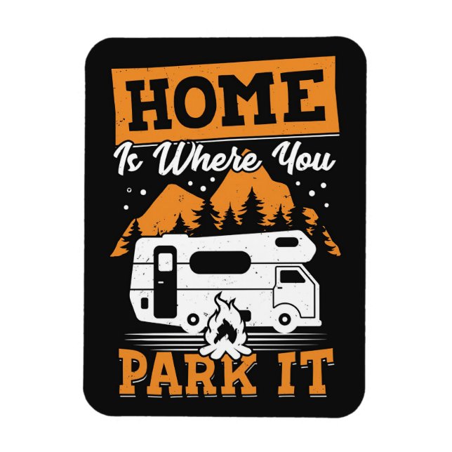 Magnet Flexible Happy Camper Home Est Là Où Vous Le Garez (Vertical)