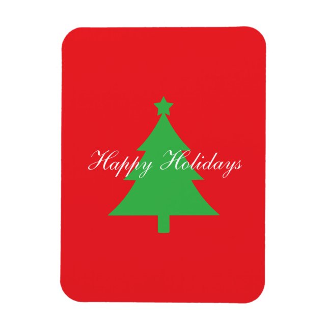Magnet Flexible Happy Holidays Bright Red Christmas New Year (Vertical)