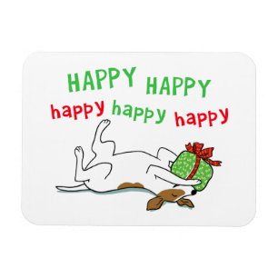 Magnet Flexible Happy Jack Russell Terrier Dog with Christmas Gift
