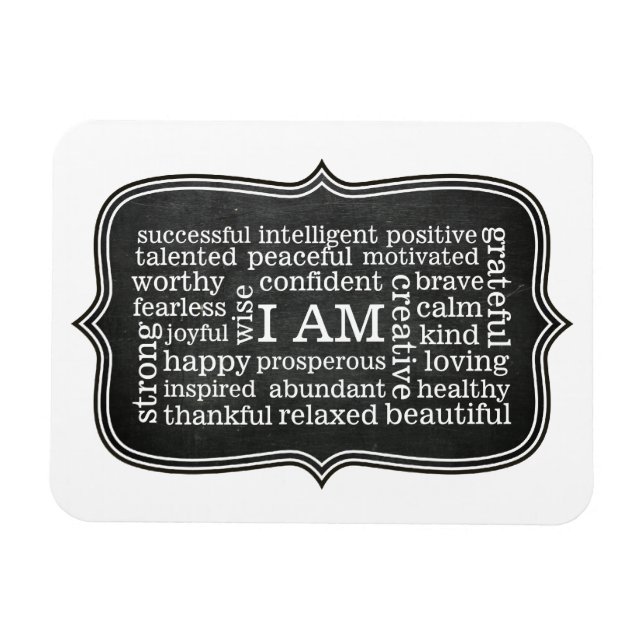 Magnet Flexible Happy Positive Thoughts Je suis affirmations (Horizontal)